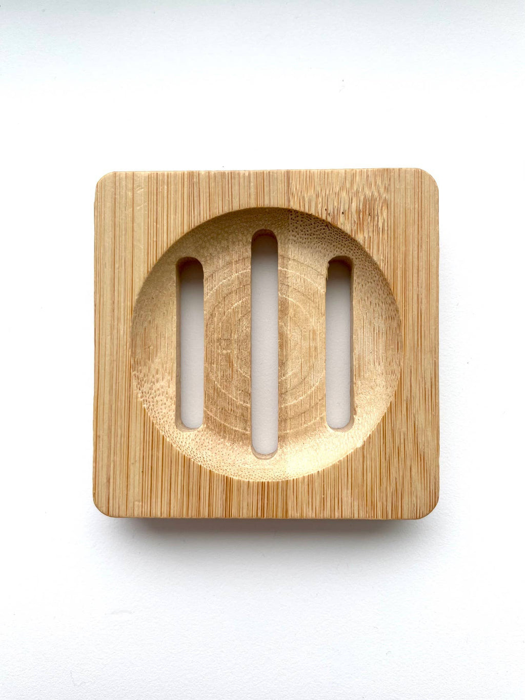 Bamboo Wood Tray for Soap, Shower Steamers Round Square 3"