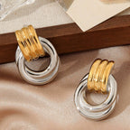18K Gold Threaded Titanium Hoop Earrings.