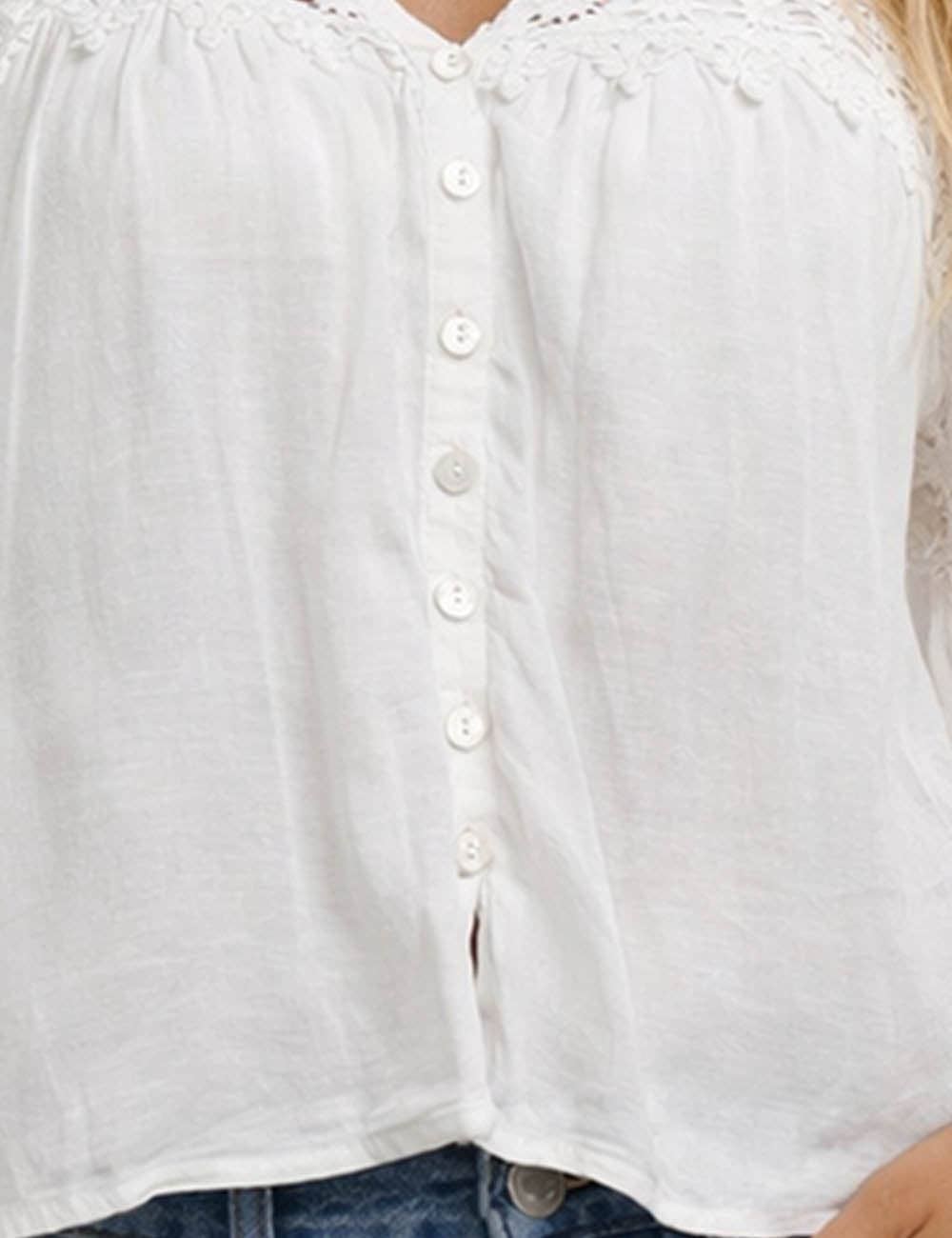 Embroidery Hollow-Out Top