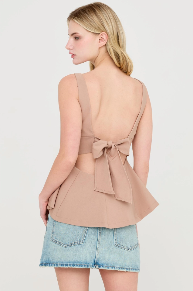 Sleeveless Open Back Top